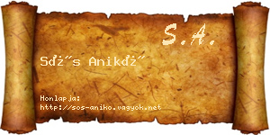 Sós Anikó névjegykártya