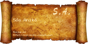 Sós Anikó névjegykártya